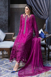 3 Piece Unstitched Embroidered Lawn Suit - D-2502-magenda
