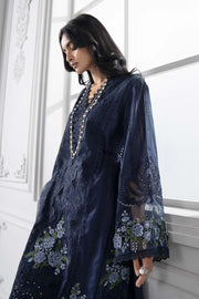 3 Piece Embroidered Lawn Suit | DS-2504-navi blue