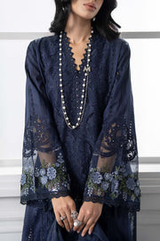 3 Piece Embroidered Lawn Suit | DS-2504-navi blue