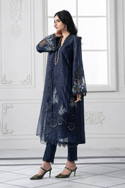 3 Piece Embroidered Lawn Suit | DS-2504-navi blue