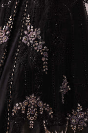 3 Piece Unstitched Embroidered Organza MC BLACK