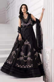 3 Piece Unstitched Embroidered Organza MC BLACK