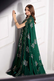 Piece Unstitched Embroidered Chiffon Suit | BD-3008 emerald green mc